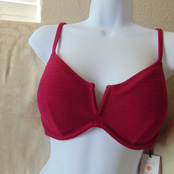 Red Shade & Shore Bathing Suit Top/Bra SZ 34C NWT - Picture 2 of 8